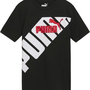 PUMA Kids Black T-Shirt with Red Logo